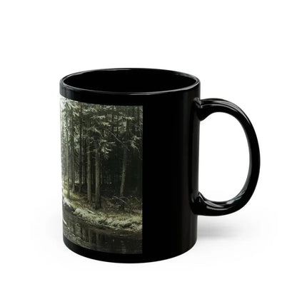 Ivan Shishkin (1832-1898) The First Snow - Black Coffee Mug - Go Mug Yourself