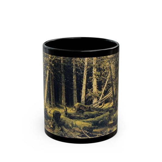 Ivan Shishkin (1832-1898) Wind-Fallen Trees - Black Coffee Mug-11oz-Go Mug Yourself