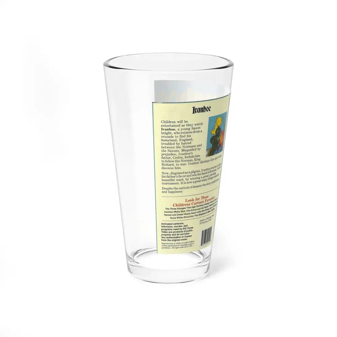 IVANHOE (VHS COVER) Pint Glass 16oz - Go Mug Yourself
