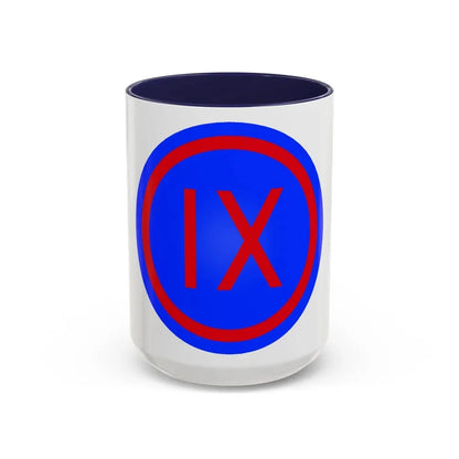 IX Corps (U.S. Army) Accent Coffee Mug 15oz Navy - Go Mug Yourself