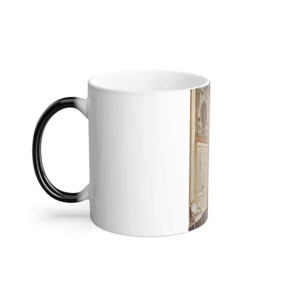J Jaunbersin (19th Century) The interior of Fra et Frank slot - Oil on Canvas - Color Changing Mug 11oz - Go Mug Yourself
