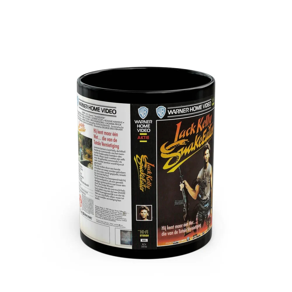 JACK KELLY SNAKEEATER (VHS COVER) - Black Coffee Mug-11oz-Go Mug Yourself