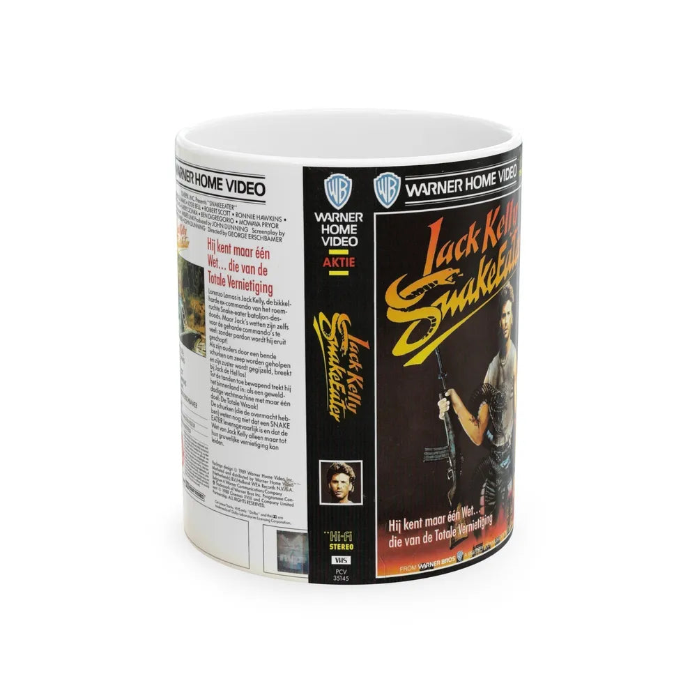 JACK KELLY SNAKEEATER (VHS COVER) - White Coffee Mug-11oz-Go Mug Yourself