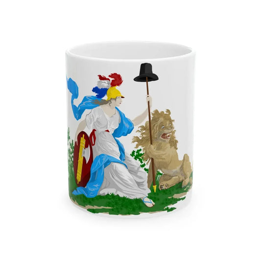 Jack on the navy flag of the Batavian Republic (Netherlands) White Coffee Mug 11oz - Go Mug Yourself
