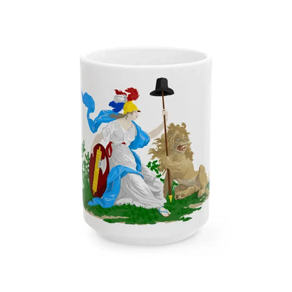 Jack on the navy flag of the Batavian Republic (Netherlands) White Coffee Mug 15oz - Go Mug Yourself