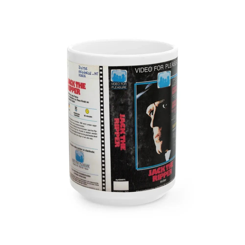 JACK THE RIPPER VIDEO FOR PLEASURE (VHS COVER) - White Coffee Mug 15oz - Go Mug Yourself