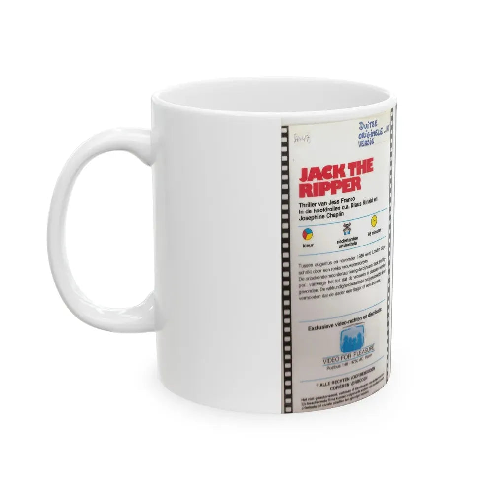 JACK THE RIPPER VIDEO FOR PLEASURE (VHS COVER) - White Coffee Mug - Go Mug Yourself