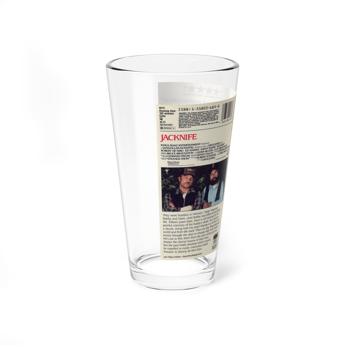 JACKNIFE (VHS COVER) Pint Glass 16oz-Go Mug Yourself