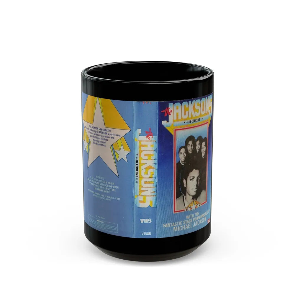 JACKSON 5 IN CONCERT (VHS COVER) - Black Coffee Mug-15oz-Go Mug Yourself