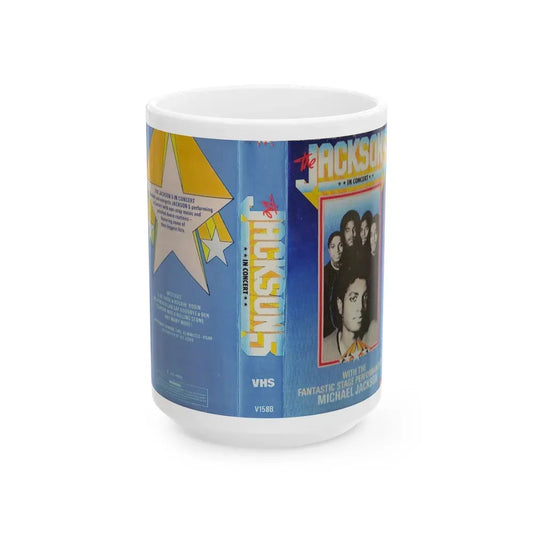 JACKSON 5 IN CONCERT (VHS COVER) - White Coffee Mug 15oz - Go Mug Yourself