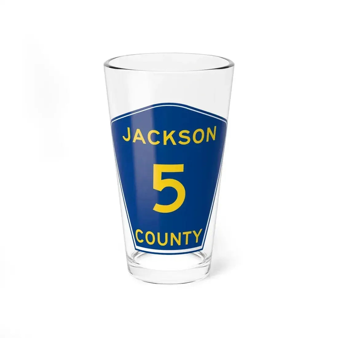Jackson Co AL Route 5 shield (Alabama) (Road Sign) Pint Glass 16oz 16oz - Go Mug Yourself