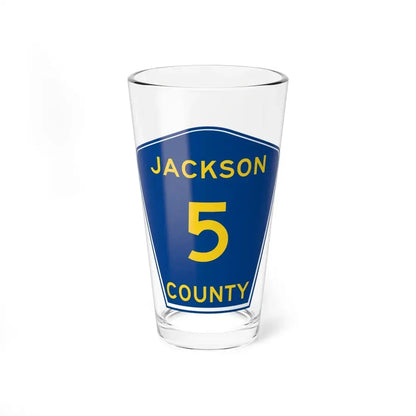 Jackson Co AL Route 5 shield (Alabama) (Road Sign) Pint Glss 16oz 16oz - Go Mug Yourself