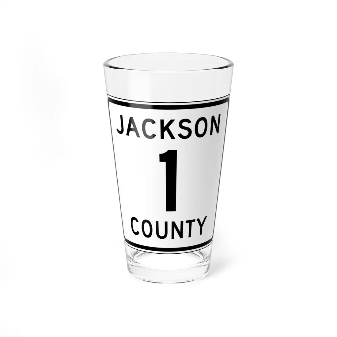 Jackson County Route 1 MN (Minnesota) (Road Sign) Pint Glass 16oz 16oz - Go Mug Yourself
