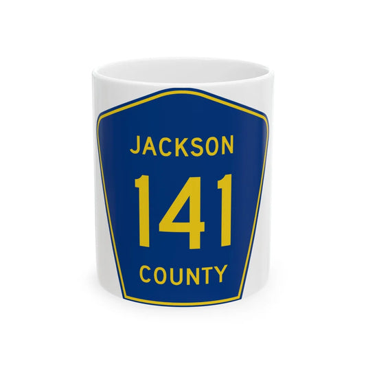 Jackson County Route 141 AL (Alabama) (Road Sign) White Coffee Mug 11oz - Go Mug Yourself