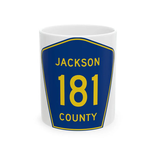 Jackson County Route 181 AL (Alabama) (Road Sign) White Coffee Mug 11oz - Go Mug Yourself