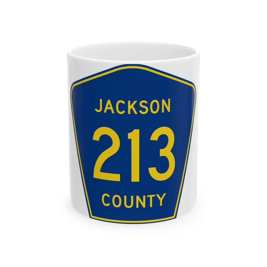 Jackson County Route 213 AL (Alabama) (Road Sign) White Coffee Mug 11oz - Go Mug Yourself