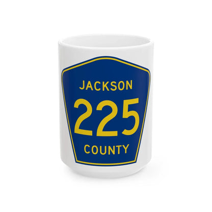 Jackson County Route 225 AL (Alabama) (Road Sign) White Coffee Mug 15oz - Go Mug Yourself