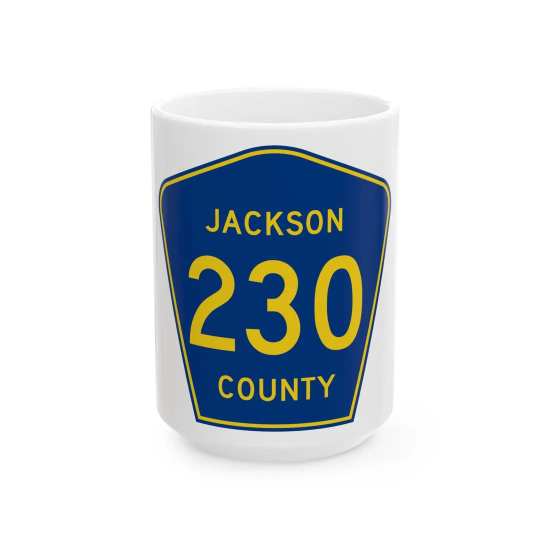 Jackson County Route 230 AL (Alabama) (Road Sign) White Coffee Mug 15oz - Go Mug Yourself