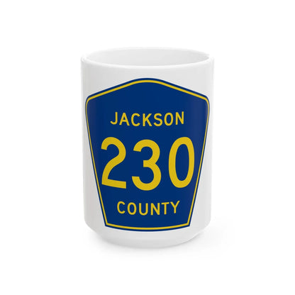 Jackson County Route 230 AL (Alabama) (Road Sign) White Coffee Mug 15oz - Go Mug Yourself
