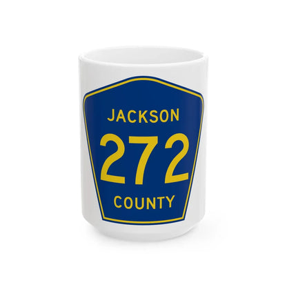 Jackson County Route 272 AL (Alabama) (Road Sign) White Coffee Mug 15oz - Go Mug Yourself