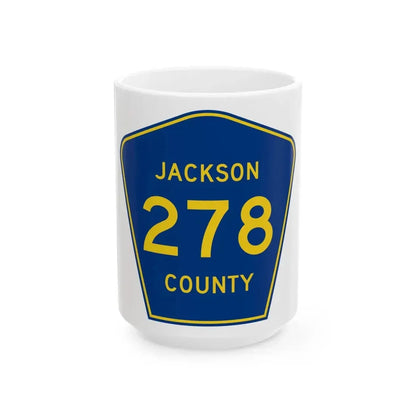 Jackson County Route 278 AR (Arkansas) (Road Sign) White Coffee Mug 15oz - Go Mug Yourself