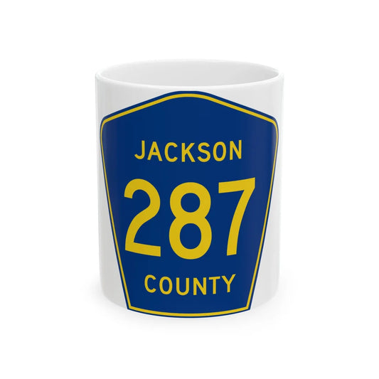 Jackson County Route 287 AL (Alabama) (Road Sign) White Coffee Mug 11oz - Go Mug Yourself