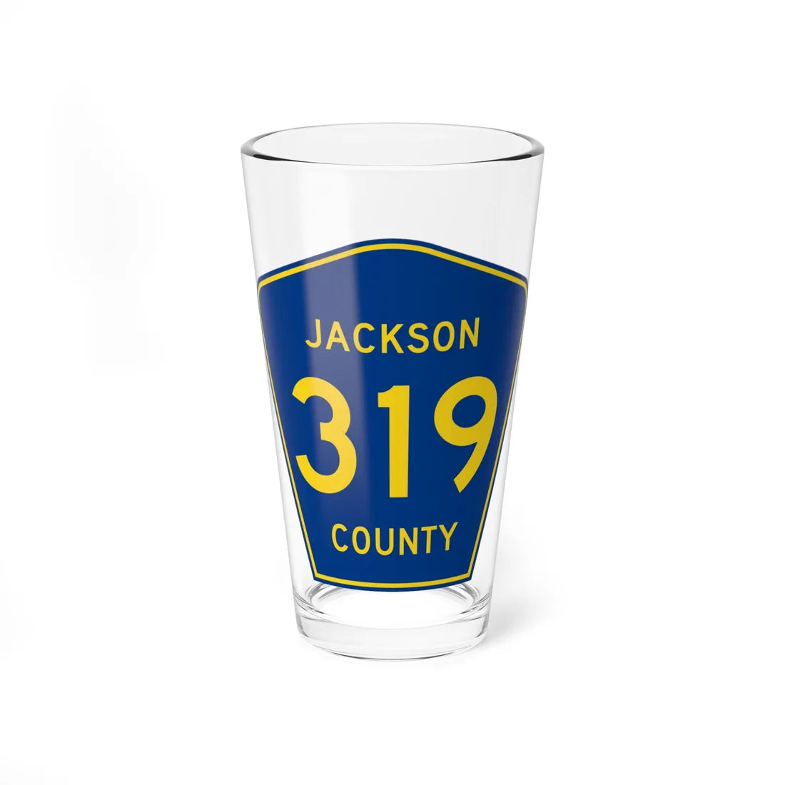 Jackson County Route 319 AR (Arkansas) (Road Sign) Pint Glass 16oz 16oz - Go Mug Yourself