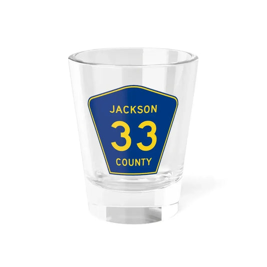 Jackson County Route 33 AL (Alabama) (Road Sign) Shot Glass 1.5oz 1.5oz - Go Mug Yourself