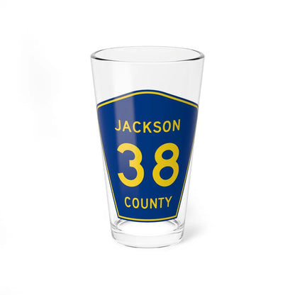Jackson County Route 38 AR (Arkansas) (Road Sign) Pint Glass 16oz 16oz - Go Mug Yourself