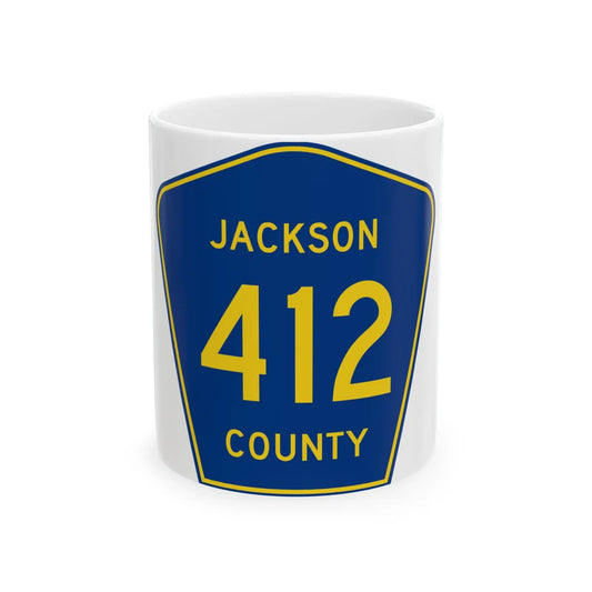 Jackson County Route 412 AL (Alabama) (Road Sign) White Coffee Mug 11oz - Go Mug Yourself