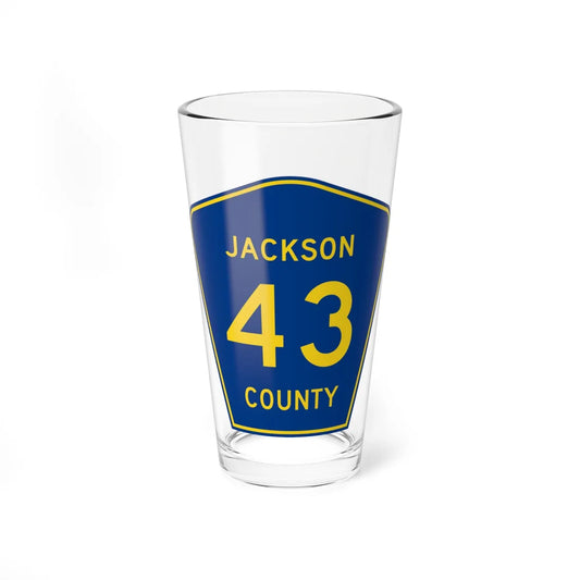Jackson County Route 43 AR (Arkansas) (Road Sign) Pint Glass 16oz 16oz - Go Mug Yourself