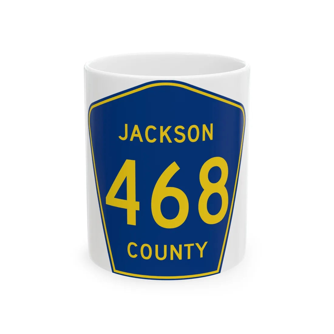 Jackson County Route 468 AL (Alabama) (Road Sign) White Coffee Mug 11oz - Go Mug Yourself