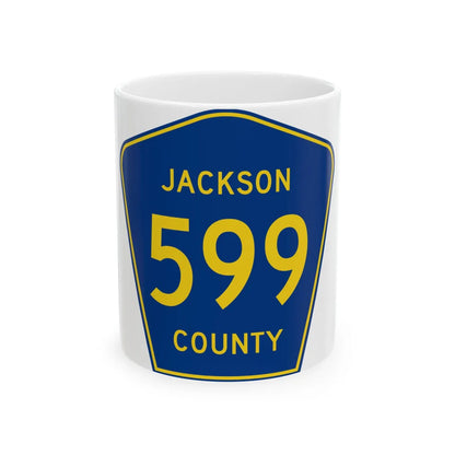 Jackson County Route 599 AL (Alabama) (Road Sign) White Coffee Mug 11oz - Go Mug Yourself