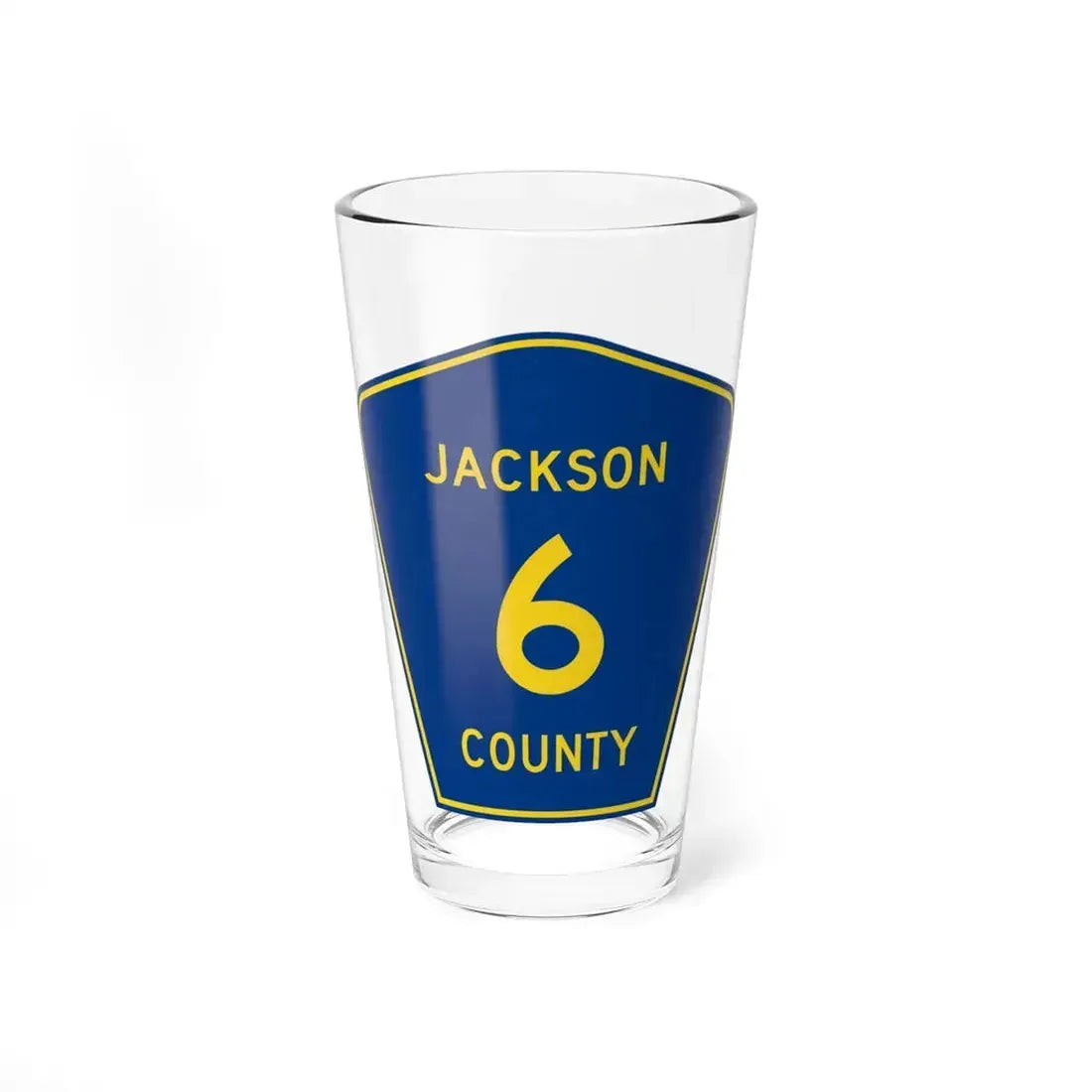 Jackson County Route 6 AL (Alabama) (Road Sign) Pint Glass 16oz 16oz - Go Mug Yourself