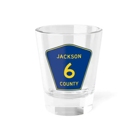 Jackson County Route 6 AL (Alabama) (Road Sign) Shot Glass 1.5oz 1.5oz - Go Mug Yourself
