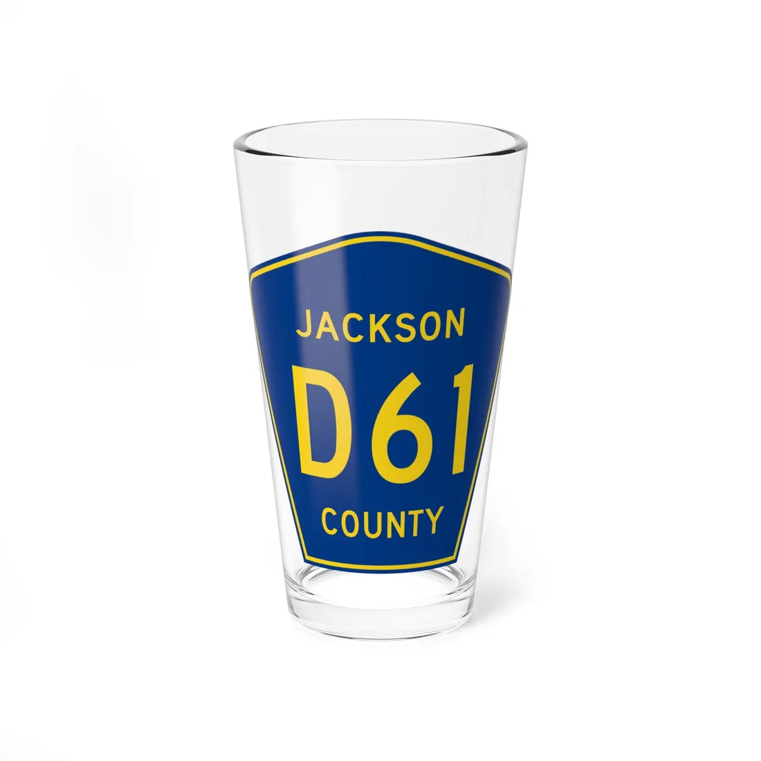 Jackson County Route D61 IA (Iowa) (Road Sign) Pint Glass 16oz 16oz - Go Mug Yourself
