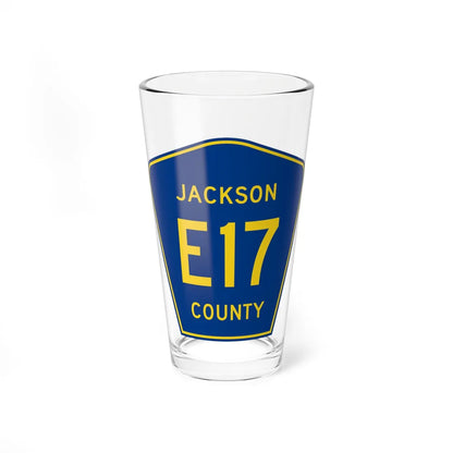 Jackson County Route E17 IA (Iowa) (Road Sign) Pint Glass 16oz 16oz - Go Mug Yourself