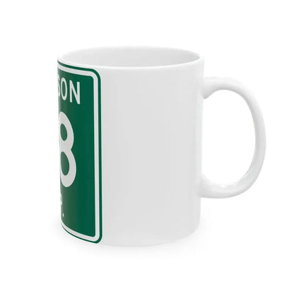 Jackson Township Route 58 Coshocton County Ohio (Ohio) (Road Sign) White Coffee Mug - Go Mug Yourself