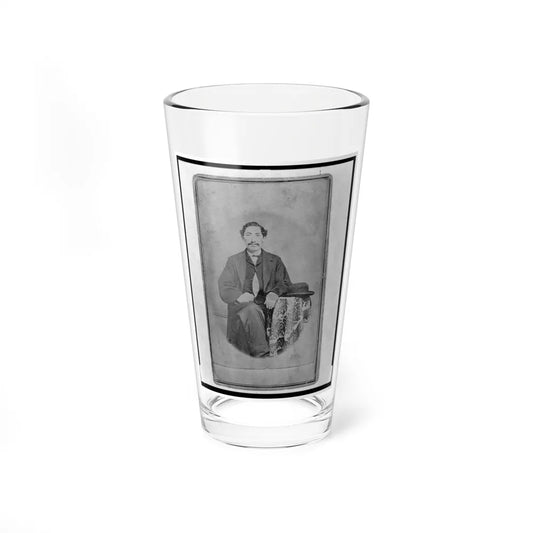 Jacob Labinsky (Lawinsky, Levinsky), Union Private In The 32nd Indiana Regiment, Full-Length Portrait, Seated, Facing Front (U.S. Civil War) Pint Glass 16oz-16oz-Go Mug Yourself