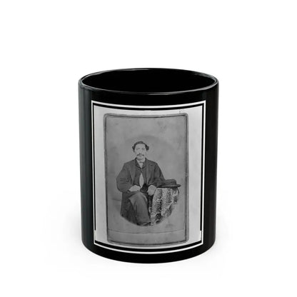 Jacob Labinsky (Lawinsky, Levinsky), Union Private In The 32nd Indiana Regiment, Full-Length Portrait, Seated, Facing Front (U.S. Civil War) Black Coffee Mug 11oz - Go Mug Yourself