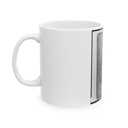 Jacob Labinsky (Lawinsky, Levinsky), Union Private In The 32nd Indiana Regiment, Full-Length Portrait, Seated, Facing Front (U.S. Civil War) White Coffee Mug - Go Mug Yourself