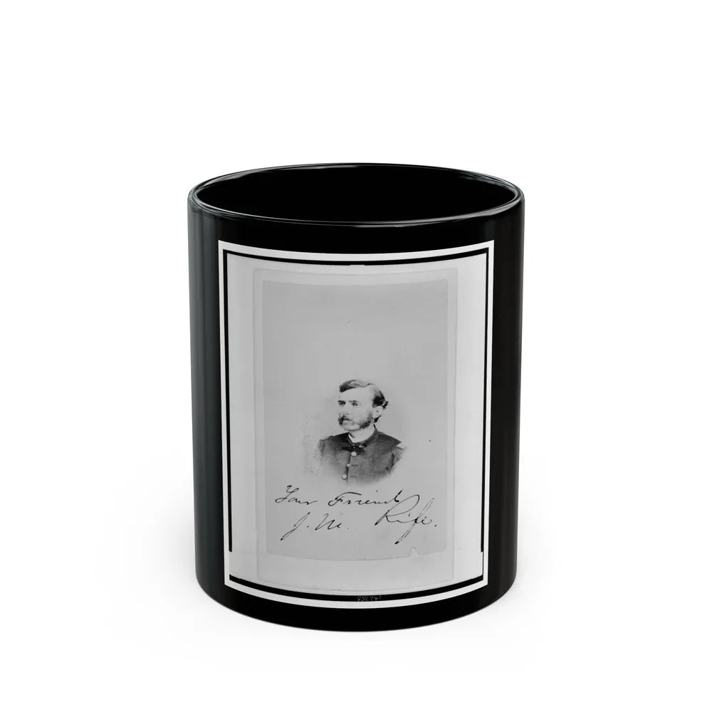 Jacob M. Rife, Captain, 7th West Virginia Cavalry, Head-And-Shoulders Portrait, Wearing Uniform, Facing Left (U.S. Civil War) Black Coffee Mug-11oz-Go Mug Yourself