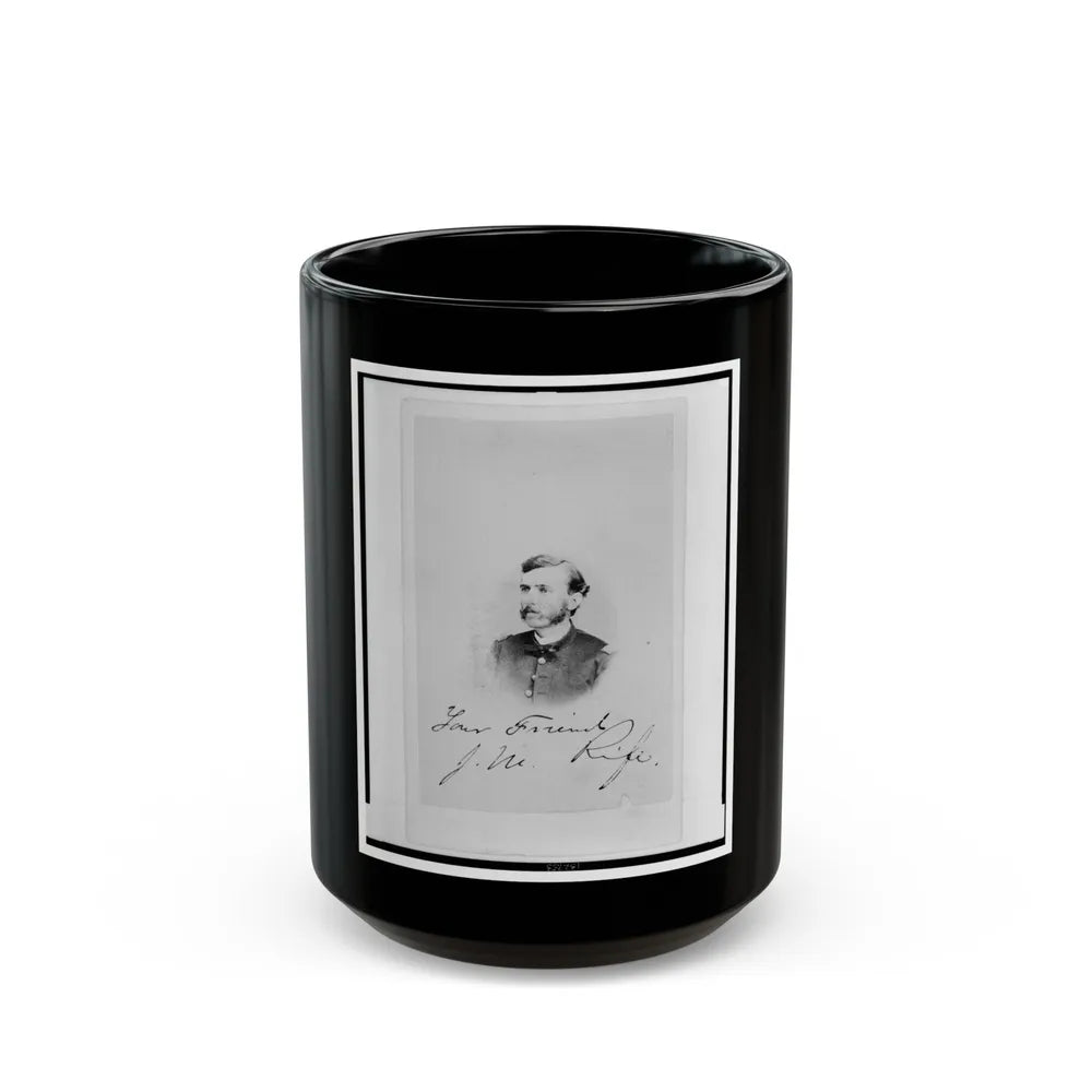 Jacob M. Rife, Captain, 7th West Virginia Cavalry, Head-And-Shoulders Portrait, Wearing Uniform, Facing Left (U.S. Civil War) Black Coffee Mug-15oz-Go Mug Yourself