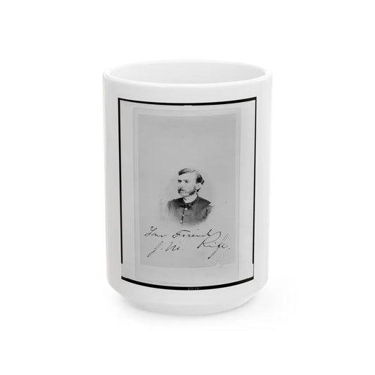 Jacob M. Rife, Captain, 7th West Virginia Cavalry, Head-And-Shoulders Portrait, Wearing Uniform, Facing Left (U.S. Civil War) White Coffee Mug-15oz-Go Mug Yourself