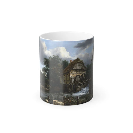 Jacob van Ruisdael (c1628-1682) Two Watermills and an Open Sluice - Oil on canvas 1653 - Color Changing Mug 11oz 11oz - Go Mug Yourself