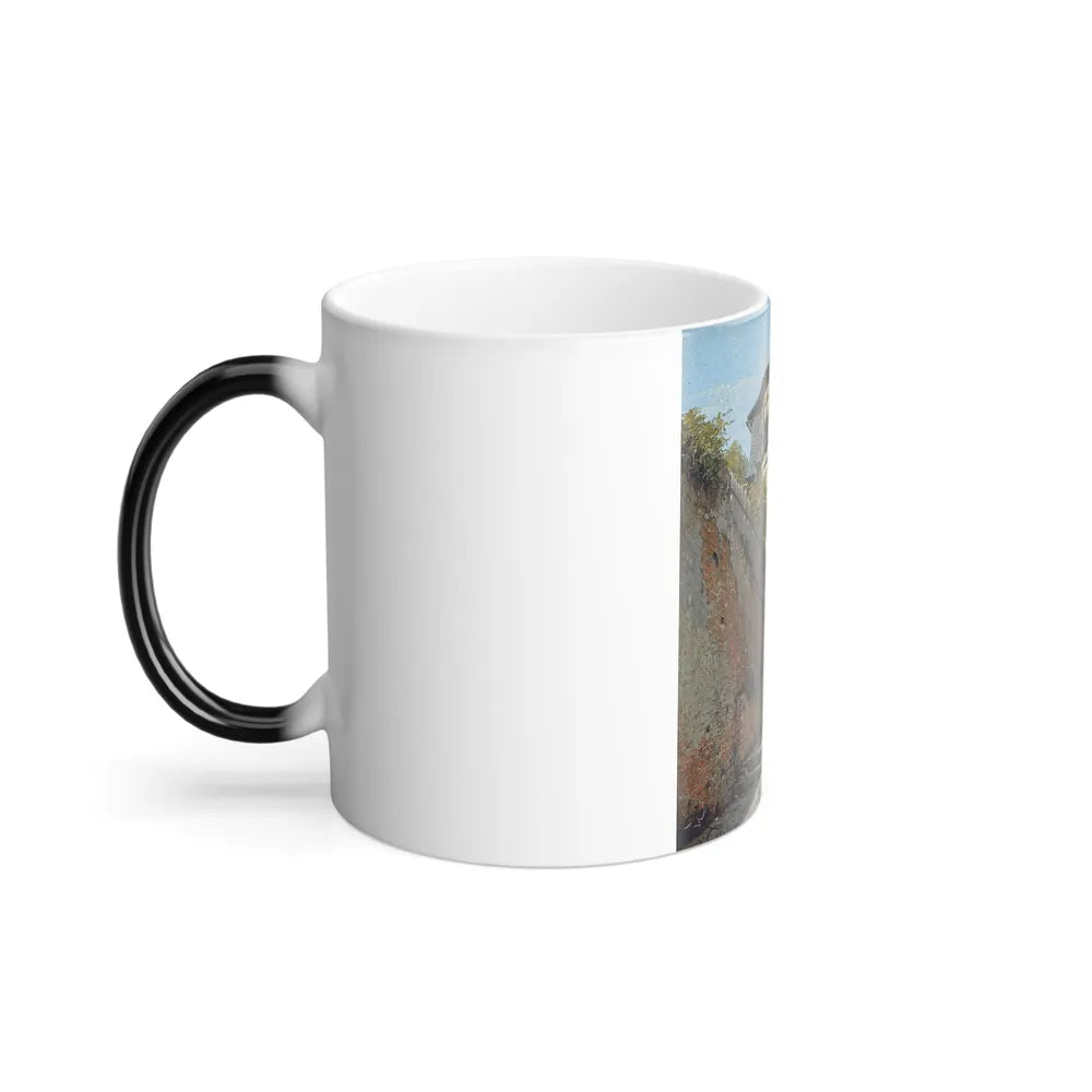 Jacques Francois Carabain (1834-1933) A family in a Sunlit Streets - Oil on Panel - Color Changing Mug 11oz - Go Mug Yourself