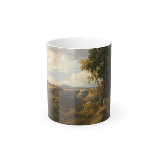 Jacques Raymond Brascassat (1804 - 1867) A goatherder and his flock in an Italianate landscape, possibly-0 - Color Changing Mug 11oz 11oz - Go Mug Yourself