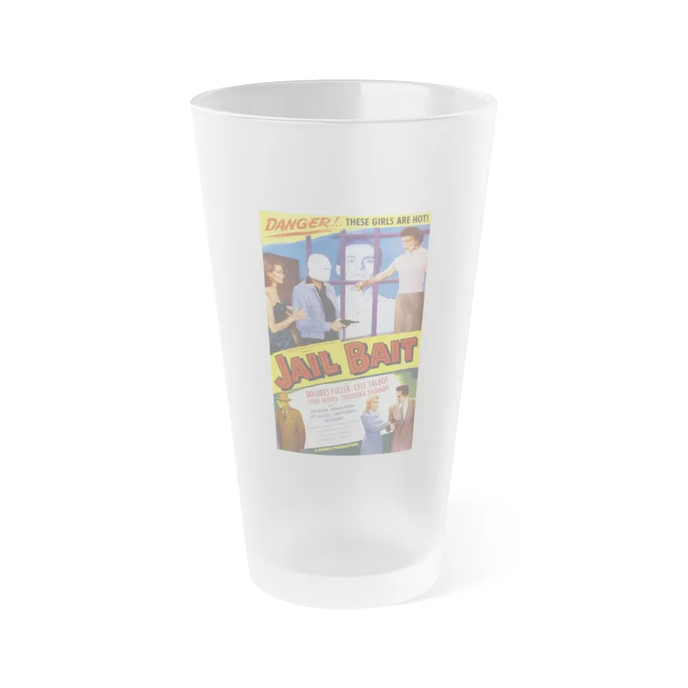 JAIL BAIT 1954 Movie Poster - Frosted Pint Glass 16oz-16oz-Frosted-Go Mug Yourself