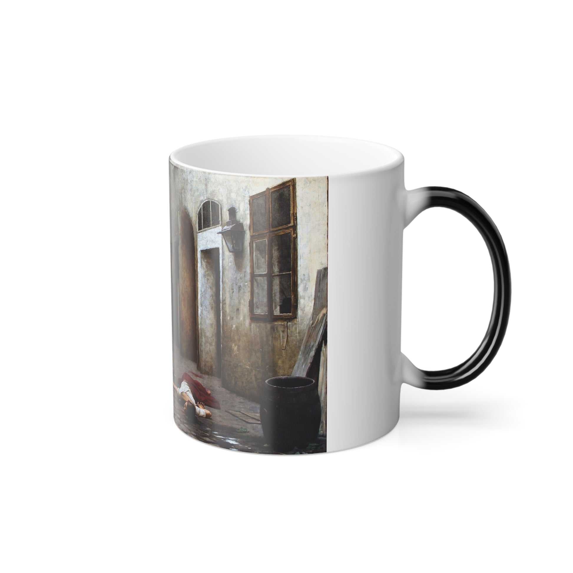 Jakub Schikaneder (1855-1924) Murder in the House - Oil on canvas 1890 - Color Changing Mug 11oz-Go Mug Yourself