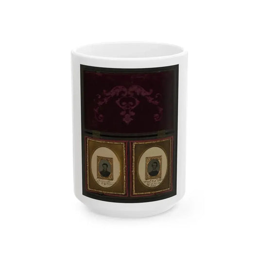 James A. Caruthers Of Company G And Sergeant Samuel Craig Starr Of Company D, 95th Ohio Infantry Regiment (U.S. Civil War) White Coffee Mug 15oz - Go Mug Yourself